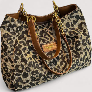 Lévrier – Torba na zakupy z płótnem w leopardzie