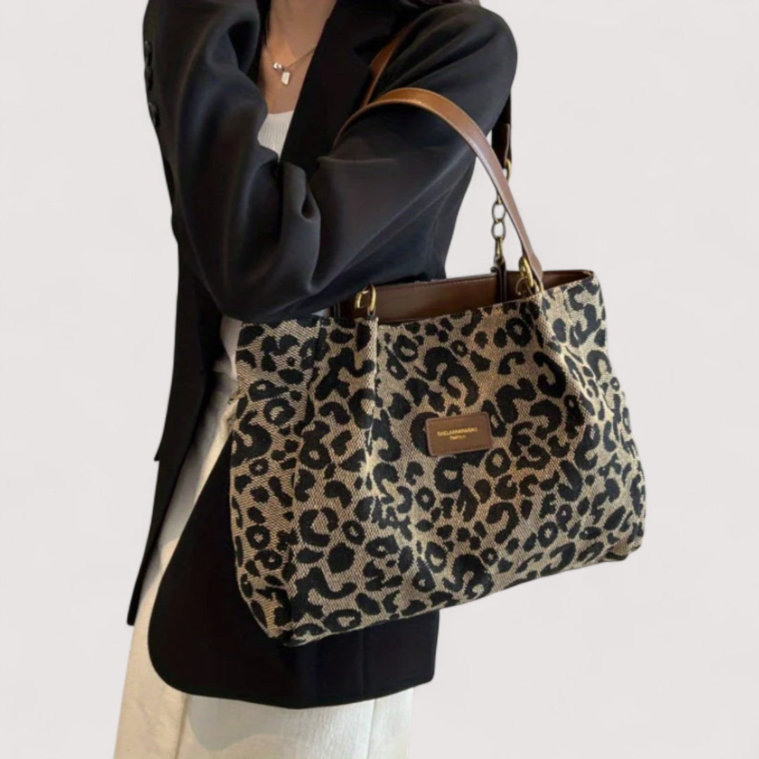 Lévrier – Torba na zakupy z płótnem w leopardzie