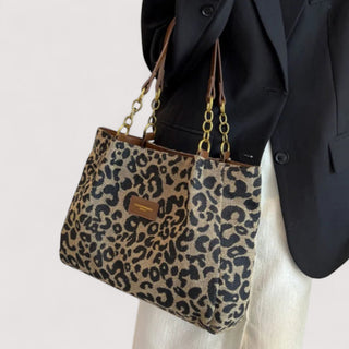 Lévrier – Torba na zakupy z płótnem w leopardzie