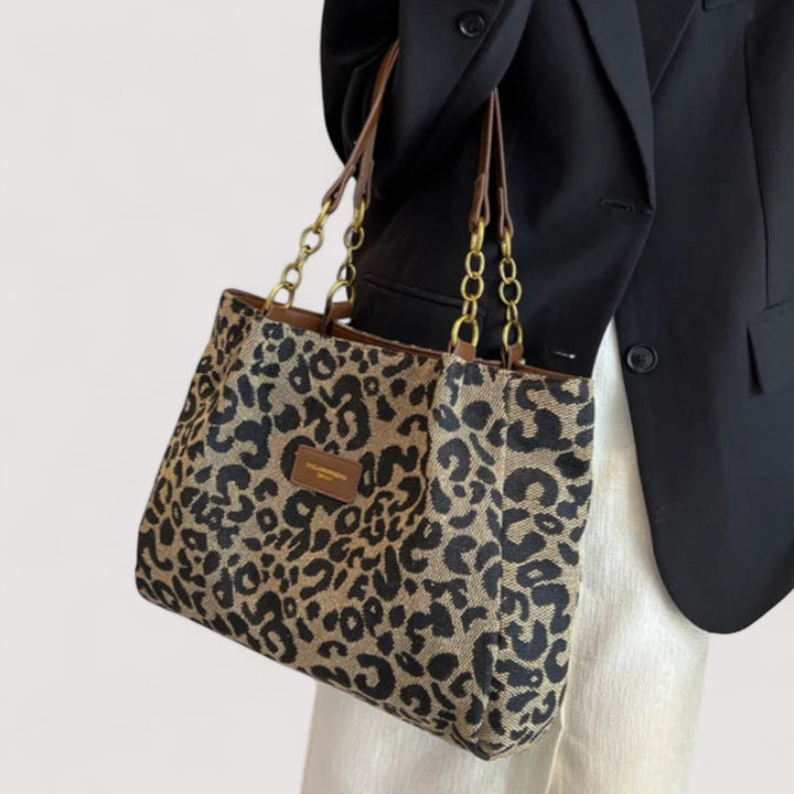 Lévrier – Torba na zakupy z płótnem w leopardzie