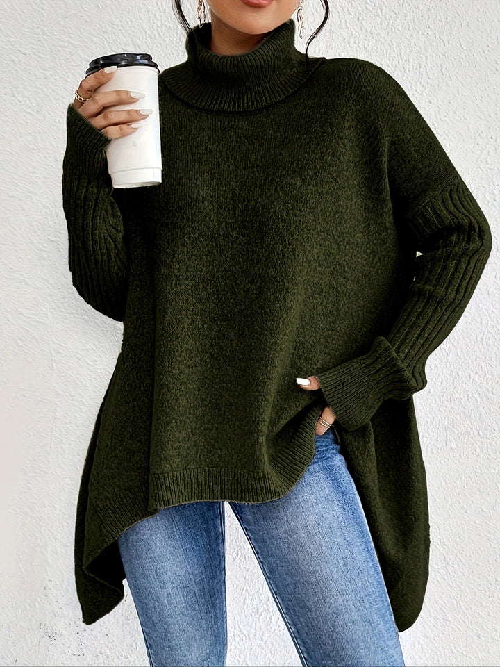 Léïna™ – Miękki, swobodny sweter z golfem