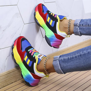 Isolina | Kolorowe sneakersy z szerokim noskiem