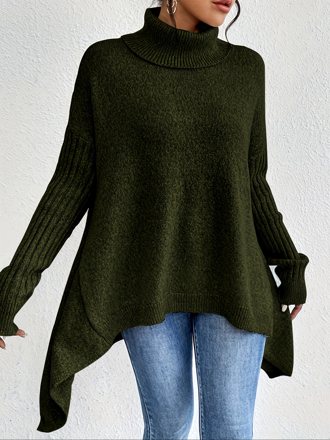 Léïna™ – Miękki, swobodny sweter z golfem