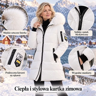 Halina | Ocieplana kurtka zimowa z futerkiem