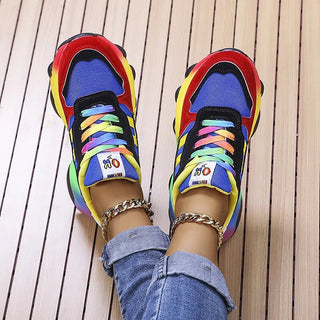 Isolina | Kolorowe sneakersy z szerokim noskiem
