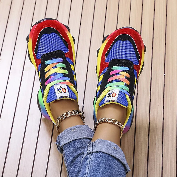 Isolina | Kolorowe sneakersy z szerokim noskiem