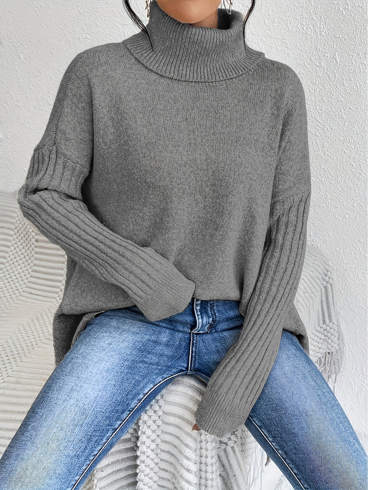 Léïna™ – Miękki, swobodny sweter z golfem