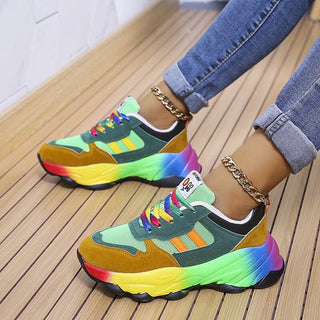 Isolina | Kolorowe sneakersy z szerokim noskiem