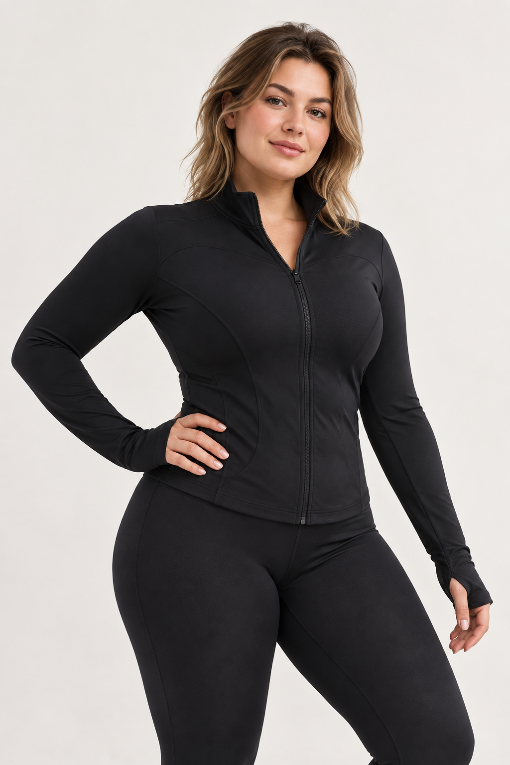 Dopasowana bluza sportowa, czarny
