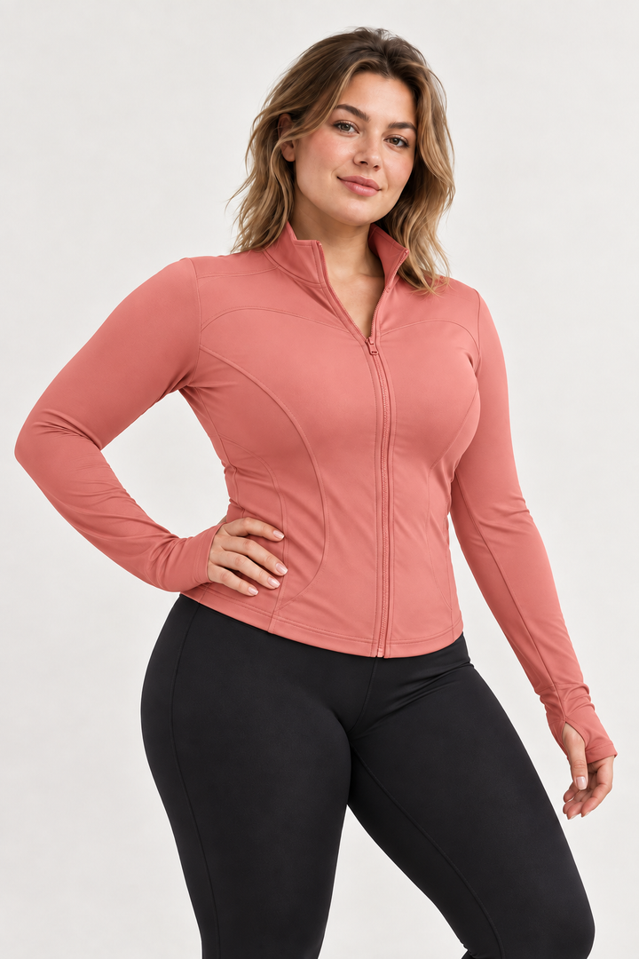 Dopasowana bluza sportowa, koralowy