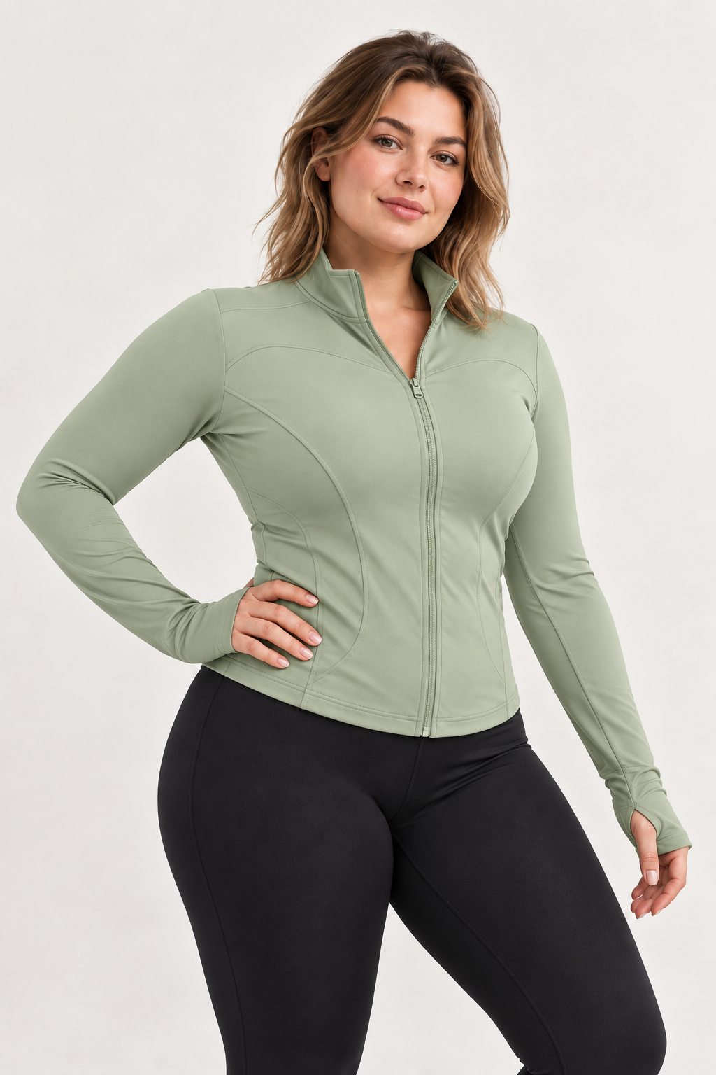Dopasowana bluza sportowa, szałwiowy