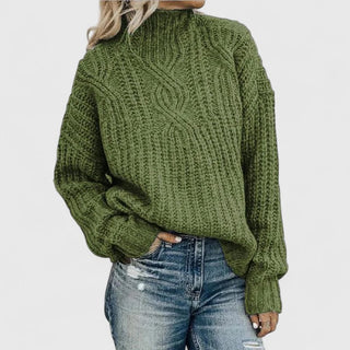 Clotilde™ — Teksturowany wygodny sweter z golfem