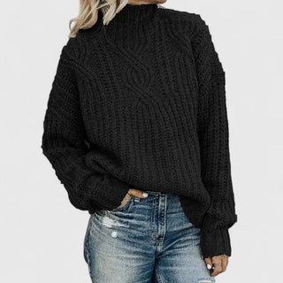 Clotilde™ — Teksturowany wygodny sweter z golfem