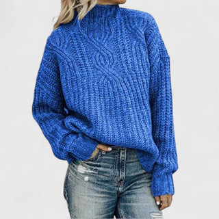 Clotilde™ — Teksturowany wygodny sweter z golfem