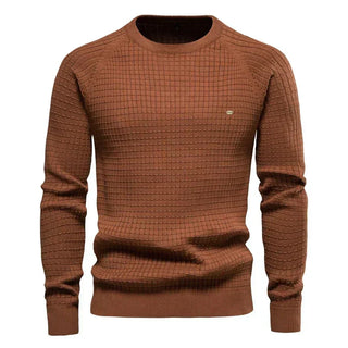Stanisław | Sweter męski z eleganckim wzorem w kratę