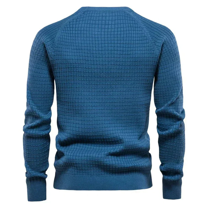 Stanisław | Sweter męski z eleganckim wzorem w kratę