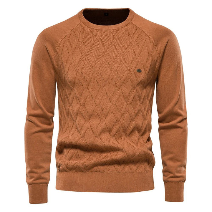 Teodor | Sweter męski z eleganckim wzorem rombów
