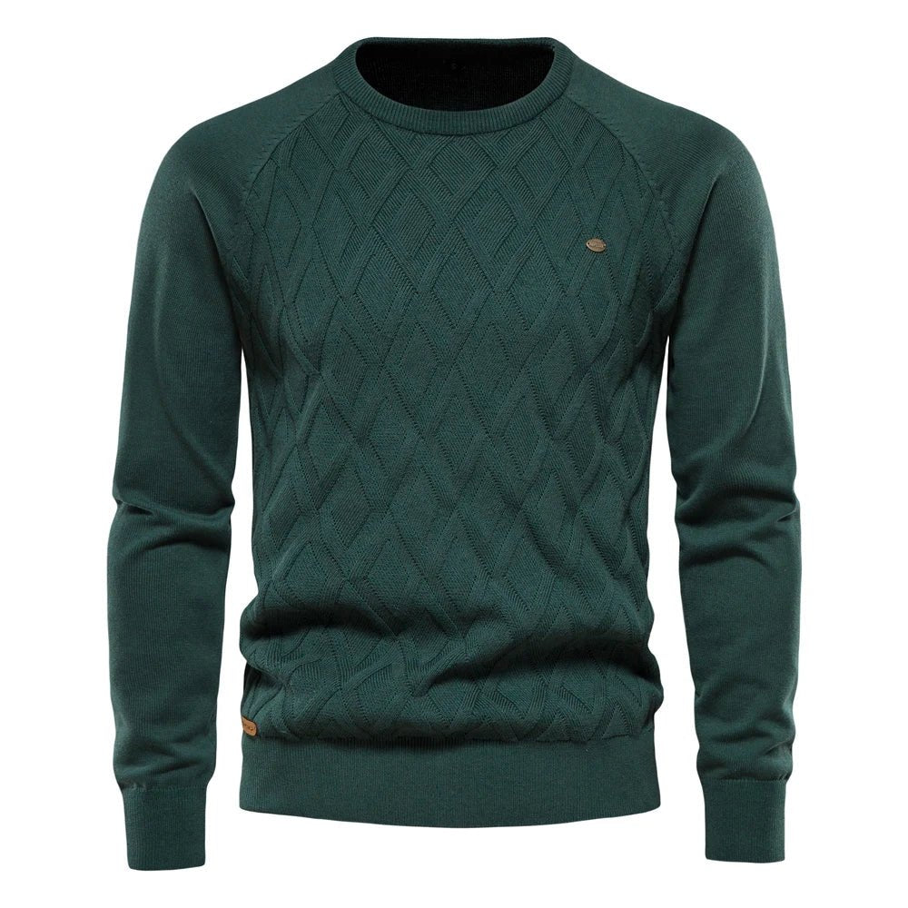 Teodor | Sweter męski z eleganckim wzorem rombów