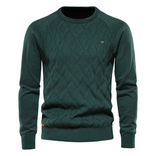 Teodor | Sweter męski z eleganckim wzorem rombów