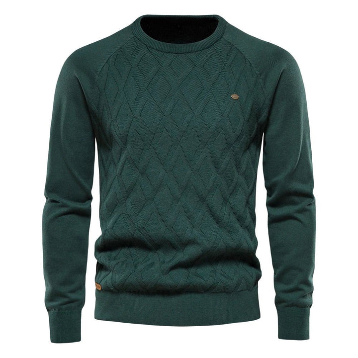 Teodor | Sweter męski z eleganckim wzorem rombów