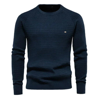 Stanisław | Sweter męski z eleganckim wzorem w kratę