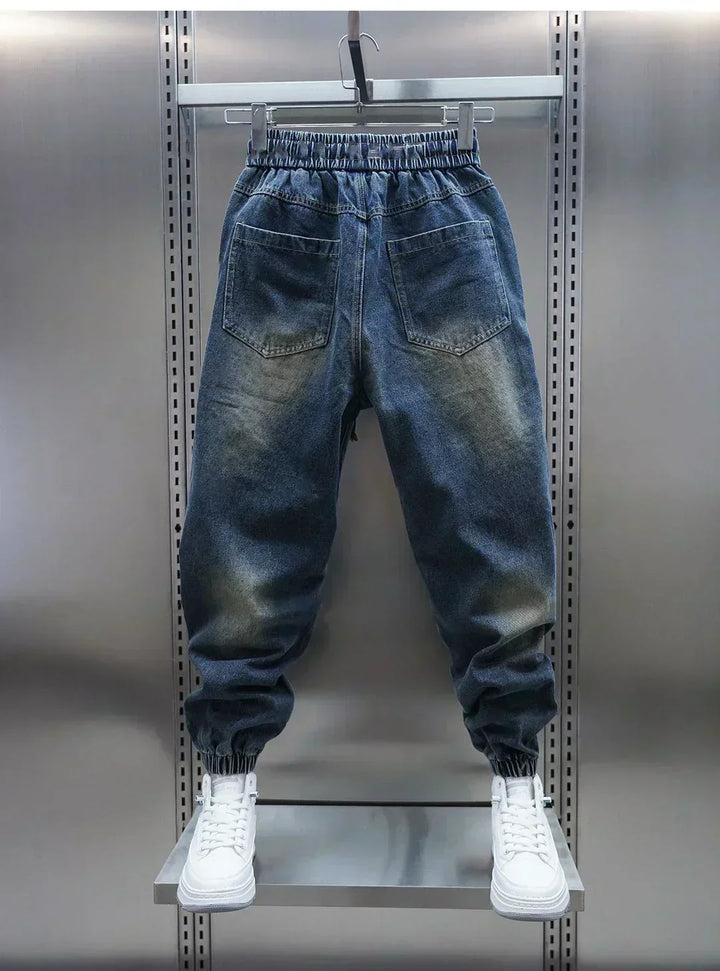 Laurent™ | Spodnie Baggy z Dżinsu z Pasem