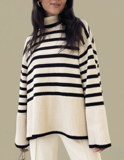 Éliane™ – Sweter w paski o eleganckim, swobodnym stylu.