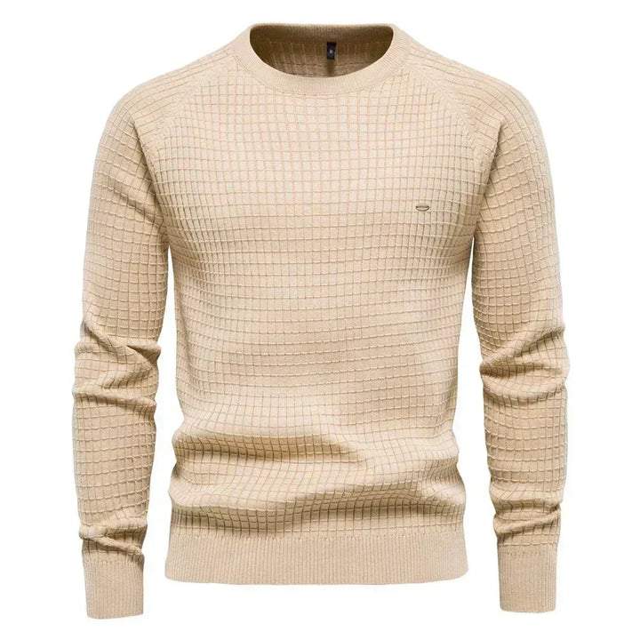 Stanisław | Sweter męski z eleganckim wzorem w kratę