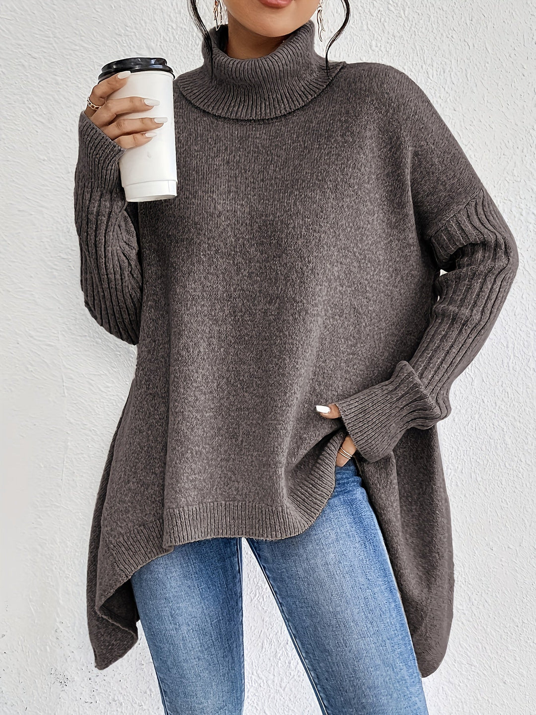 Léïna™ – Miękki, swobodny sweter z golfem