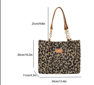 Lévrier – Torba na zakupy z płótnem w leopardzie
