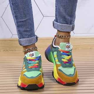 Isolina | Kolorowe sneakersy z szerokim noskiem