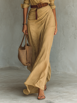 Wiktoria | Elegancka sukienka maxi z kołnierzem