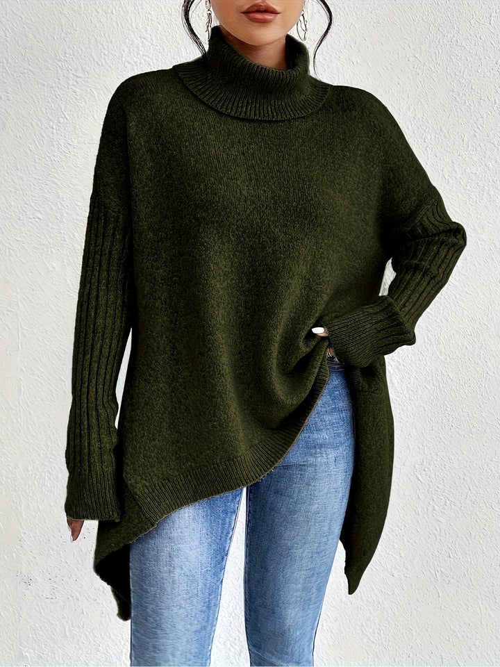 Léïna™ – Miękki, swobodny sweter z golfem