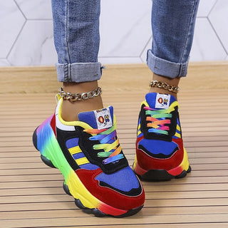 Isolina | Kolorowe sneakersy z szerokim noskiem