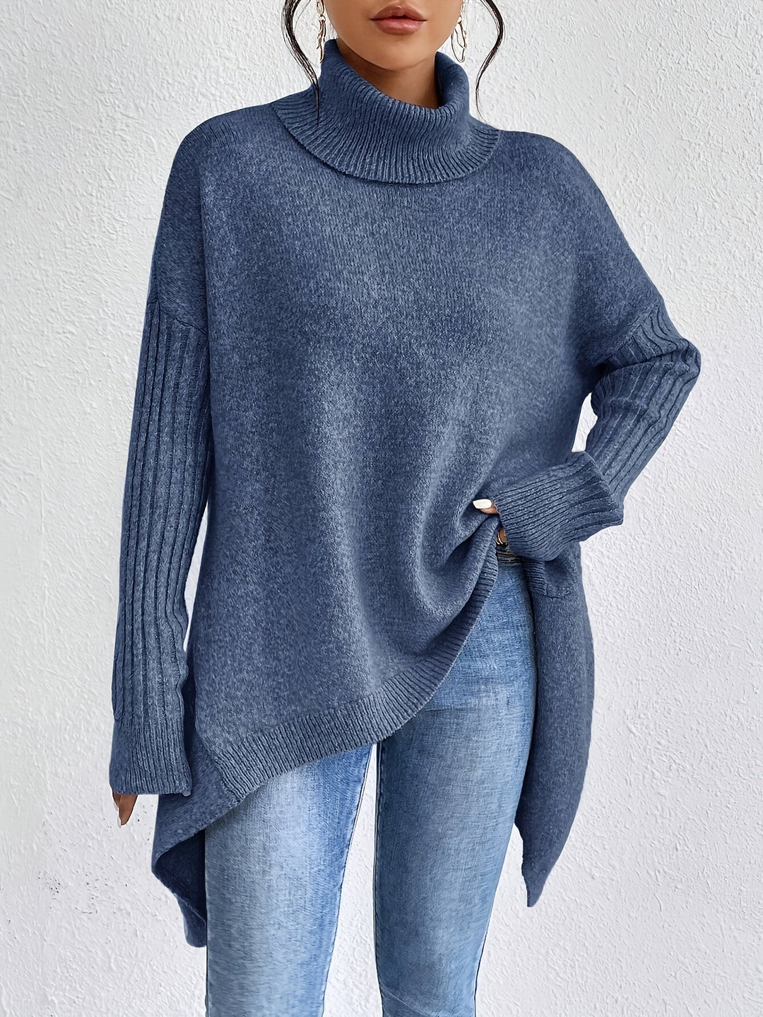 Léïna™ – Miękki, swobodny sweter z golfem