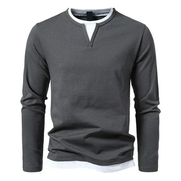 Antoni | Bawełniana koszulka męska z długim rękawem