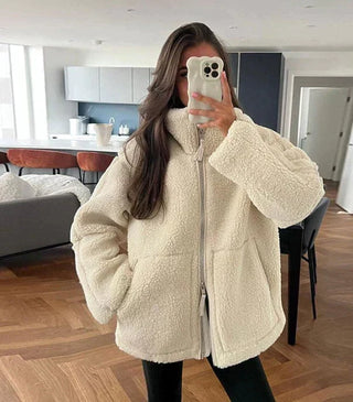 Reverie | Kurtka typu teddy w stylu oversize