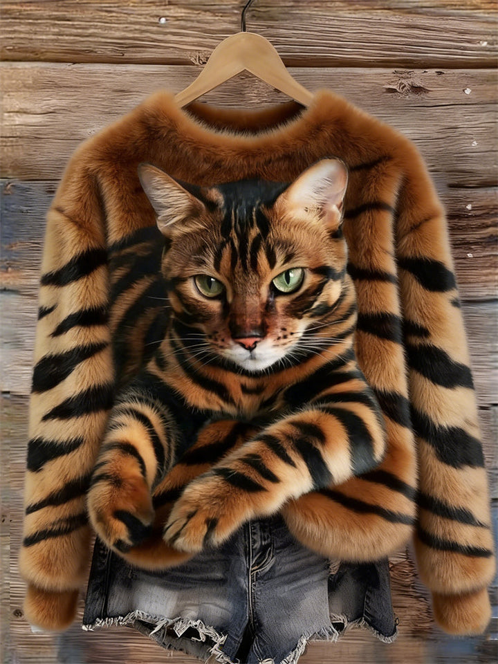 Marie™ | Miękki elegancki sweter z motywem kota
