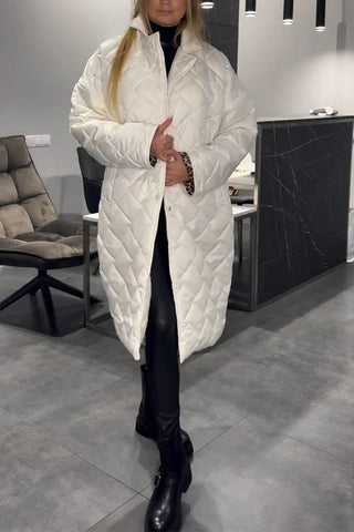 Klementyna biały dwustronny płaszcz
